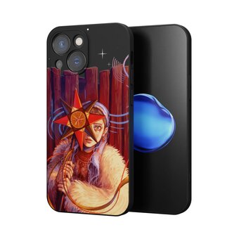  Силиконовый чехол Mcover для iPhone 14 (Айфон 14), с принтом Девушка со звездой 