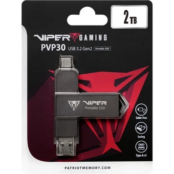  Внешний SSD Patriot PVP30 Viper (PVP302TB28UDG), 2ТБ, черный 