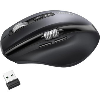  Мышь UGREEN M751 (45792) Ergonomic Contoured-Shape Multi-Mode Wireless Mouse 2.4 GHz&BT Black 