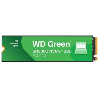  SSD WD Green SN3000 WDS100T4G0E, 1000GB, M.2(22x80mm), NVMe, PCIe 4.0 x4, QLC, R/W 5000/4200MB/s, TBW 150, DWPD 0.1 (12 мес.) 