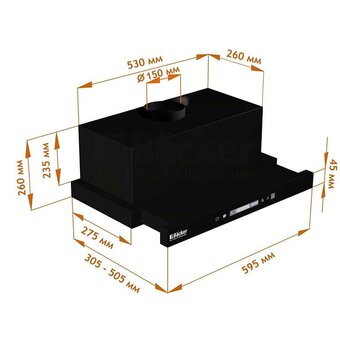  Вытяжка Backer TH60CL-2F200-Black RC 