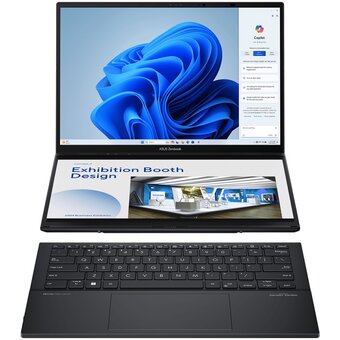  Ноутбук ASUS UX8406CA-QL221W 90NB14X1-M00C70 Duo Touch 14+14"(1920x1200 + 1920x1200 OLED 16:10)/Touch/Intel Core Ultra 7 255H(2Ghz)/16384Mb/1024PCISSD 
