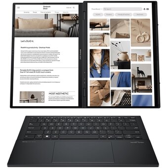  Ноутбук ASUS UX8406CA-QL221W 90NB14X1-M00C70 Duo Touch 14+14"(1920x1200 + 1920x1200 OLED 16:10)/Touch/Intel Core Ultra 7 255H(2Ghz)/16384Mb/1024PCISSD 