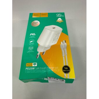  УЦ СЗУ HOCO N22 Jetta PD25W, Type-C + lightning белый (плохая упаковка) 