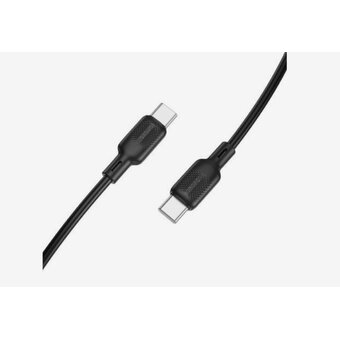  УЦ Дата-кабель BOROFONE BX113 Lenny 60W silicone C to C L=1M черный (плохая упаковка) 