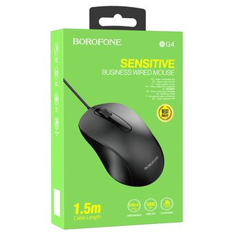  Мышь BOROFONE BG4 черный 