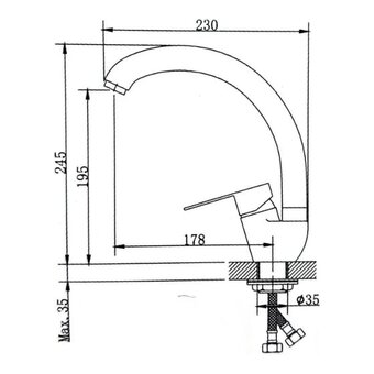  Смеситель для кухни Haiba HB801-2 (HB41801-2) сталь 