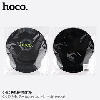  Коврик игровой HOCO GM30 Polar Fox 230х215х20мм, подставка для запястья чёрный 