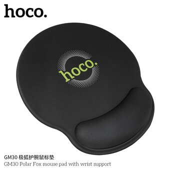  Коврик игровой HOCO GM30 Polar Fox 230х215х20мм, подставка для запястья чёрный 
