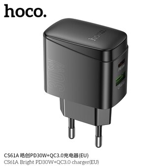  СЗУ HOCO CS61A Bright PD30W+QC3.0 черный 