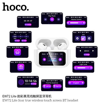  Наушники bluetooth HOCO EW72 Lite Soar true wireless touch screen BT headset 