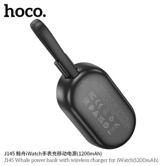 Аккумулятор внешний резервный HOCO J145 Whale with wireless charger for iWatch 1200mAh черный 