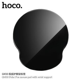  Коврик игровой HOCO GM30 Polar Fox 230х215х20мм, подставка для запястья чёрный 
