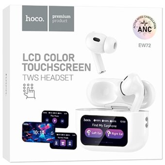  Гарнитура BT TWS Hoco EW72/ , ANC, сенсорный экран, белый 