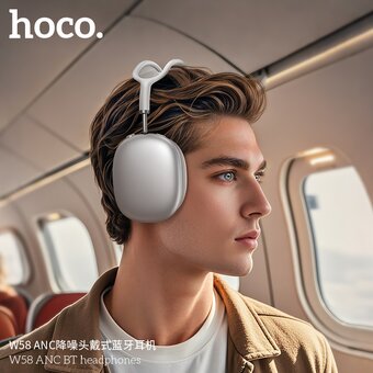  Наушники полноразмерные bluetooth HOCO W58 ANC BT серебро 