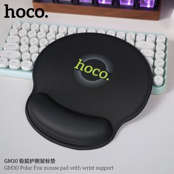  Коврик игровой HOCO GM30 Polar Fox 230х215х20мм, подставка для запястья чёрный 