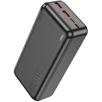  УЦ Аккумулятор внешний резервный HOCO J101В Astute 22.5W fully compatible power bank 30000 mAh (чёрный) (плохая упаковка) 