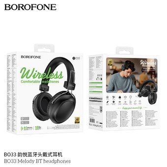  Наушники bluetooth полноразмерные BOROFONE BO33 Melody BT headphones черный 