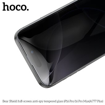  Защитное стекло HOCO full-screen anti-spy tempered glass iPhone 16 Pro черный 6942007655866 
