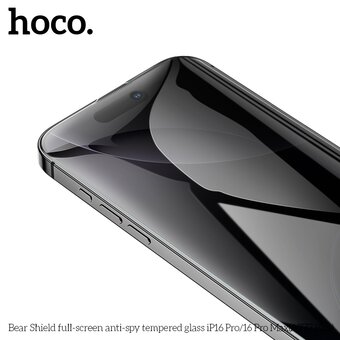  Защитное стекло HOCO full-screen anti-spy tempered glass iPhone 16 Pro Max черный 6942007655873 