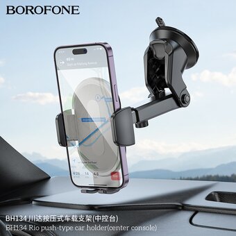  Автомобильный держатель BOROFONE BH134 Rio push-type car holdercenter console черный 