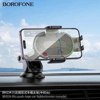  Автомобильный держатель BOROFONE BH134 Rio push-type car holdercenter console черный 