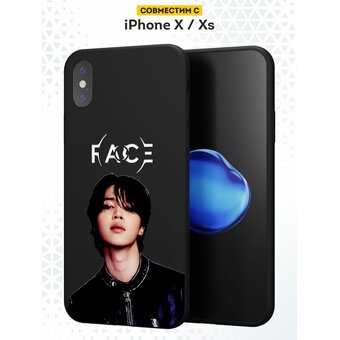  Силиконовый чехол DesignOnCase для iPhone XS/X (Айфон Икс (Икс Эс), с принтом Face БТС 