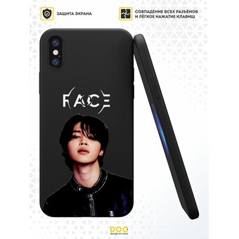  Силиконовый чехол DesignOnCase для iPhone XS/X (Айфон Икс (Икс Эс), с принтом Face БТС 