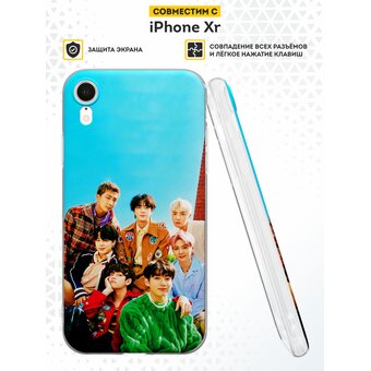  Силиконовый чехол DesignOnCase для iPhone XR (Айфон ХР), с принтом БТС общее фото 