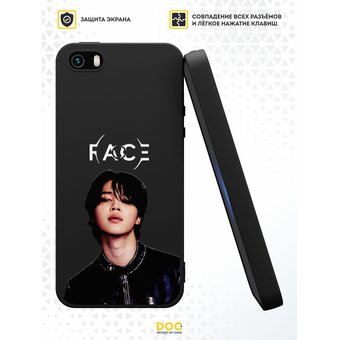  Силиконовый чехол DesignOnCase для iPhone 5/5s/SE (Айфон 5, 5с и СЕ), с принтом Face БТС 