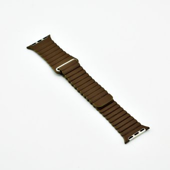  Ремешок на Apple Watch 38mm кожаный рифлёный коричневый 