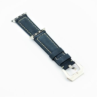  Ремешок на Apple Watch 38mm кожаный замшевый тёмно-синий 
