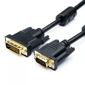  Кабель Atcom VGA - DVI-I 1.8 m (DVI-I Dual link, черный) 