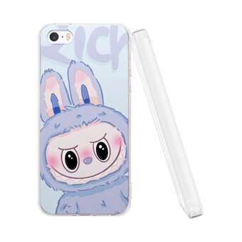  Силиконовый чехол Mcover для iPhone 5/5s/SE (Айфон 5, 5с и СЕ), с принтом Фиолетовый лабубу 