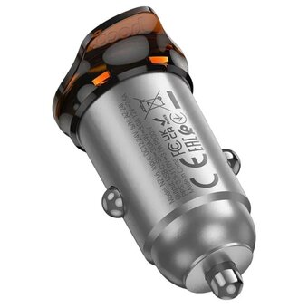  Автомобильное ЗУ HOCO NZ16// PD/ 1 USB/ Выход: 30W/ металлик 