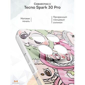  Силиконовый чехол Mcover для Tecno Spark 30 Pro, с принтом Лабабу граффити 