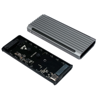  Внешний корпус Gembird EEM2-SATA-3 USB 3.1 для M2 SATA порт Type-С, RGB подсветка, металл, серебристый 