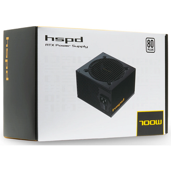  Блок питания HSPD HSK-700WN-BK 700W 80+ White (ATX, 2.52, Non-modular, 1x24(20+4)pin 500mm, 1xCPU 8(4+4)pin 550mm, 1xPCIe*2 8(6+2)pin 500+150mm 