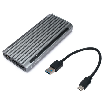  Внешний корпус Gembird EEM2-SATA-3 USB 3.1 для M2 SATA порт Type-С, RGB подсветка, металл, серебристый 