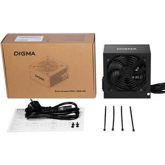  Блок питания Digma DPSU-700W-WH ATX 700W 80+ white (20+4pin) APFC 120mm fan 6xSATA RTL 