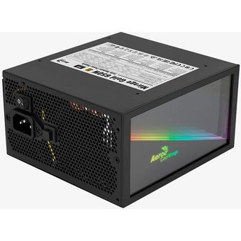  Блок питания AEROCOOL Mirage Gold 650W Fully Modular (4711099472581), ATX12V Ver. 2.52 80+Gold, APFC, 120mm fan, ARGB, 24pin, 2x(4+4)pin, 2xPCI-E) 