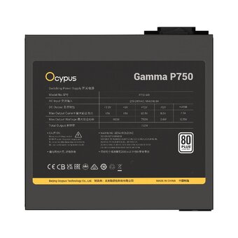  Блок питания Ocypus Gamma P750 BK (Gamma-P750-W1HDBK024X-EU) 750W (ATX, 80+, APFC, 20+4 pin, 120mm fan, PCI-E 6+2Px4, 6xSATA) 