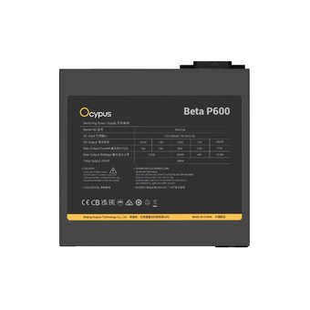  Блок питания Ocypus Beta P600 BK (Beta-P600-N1HDBK024X-EU) 600W (ATX, APFC, 20+4 pin, 120mm fan, PCI-E 6+2Px2, 3xSATA) 