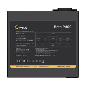  Блок питания Ocypus Beta P400 BK (Beta-P400-N1HDBK024X-EU) 400W (ATX, APFC, 20+4 pin, 120mm fan, PCI-E 6+2Px2, 3xSATA) 