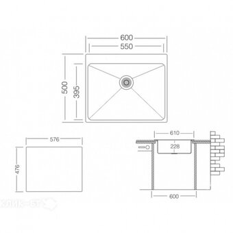  Кухонная мойка ZorG ZRE 6050 