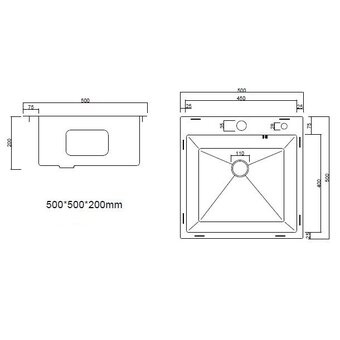  Кухонная мойка Arfeka Eco AR 500x500 Satin Decor 