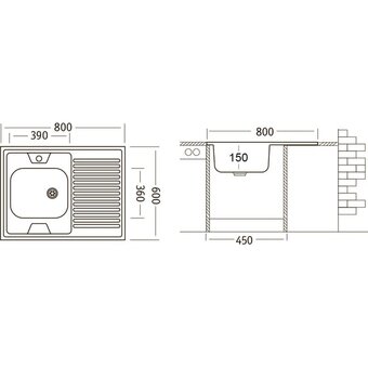  Кухонная мойка Ukinox STD800.600-5C 0RS 