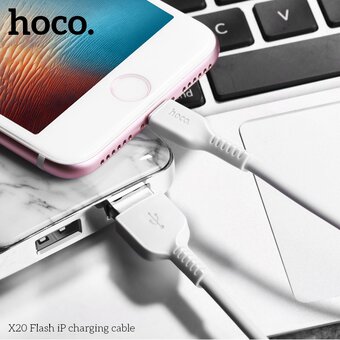  Дата-кабель HOCO X20 Flash lightning 3м (белый) 
