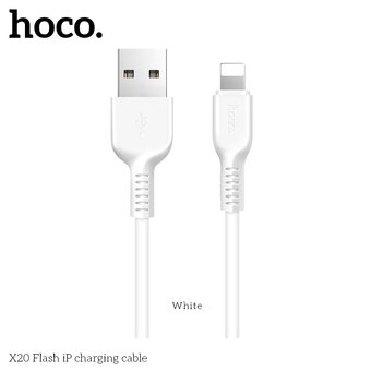  Дата-кабель HOCO X20 Flash lightning 3м (белый) 