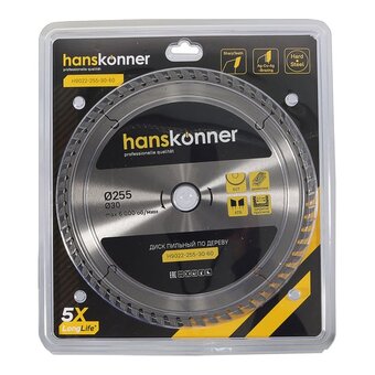  Пильный диск по дереву Hanskonner H9022-255-30-60 (255x30мм, 60 зубьев) 